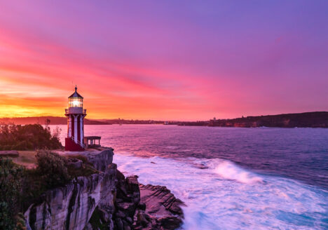 Sunset at Hornby Lighthouse Sydney Australia
