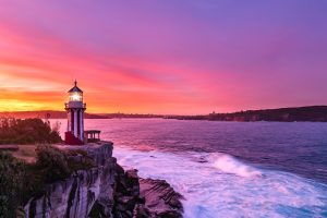 Sunset at Hornby Lighthouse Sydney Australia