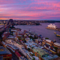 Sydney Opera House and Harbour Bridge sunset